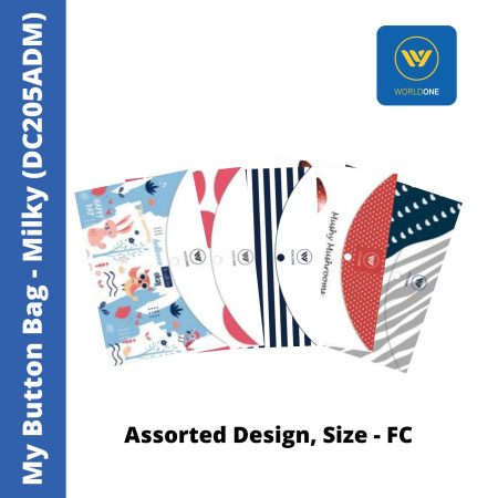 WorldOne My Button Bag - FC, Milky, Assorted Design (DC205ADM)