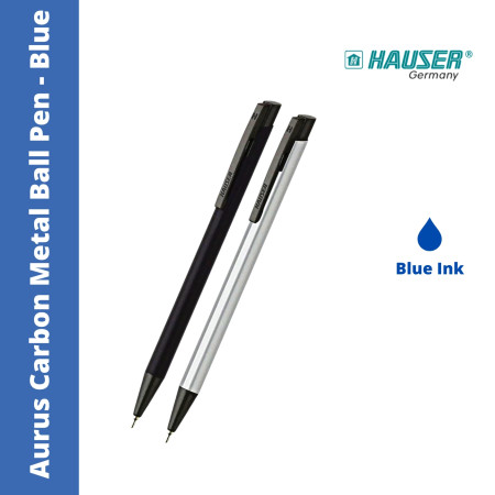 Hauser Aurus Carbon Metal Ball Pen - Blue