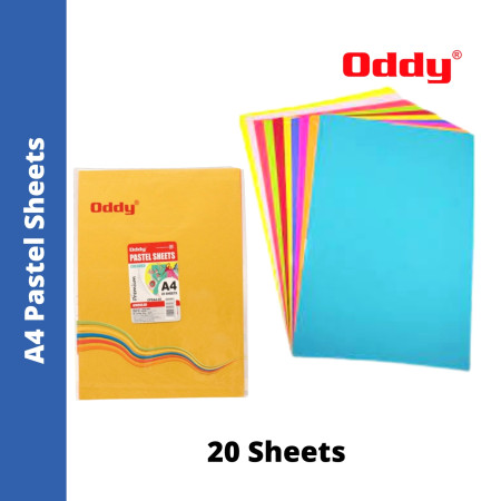 Oddy A4 Pastel Sheets - Mix Colour, Pack of 20 Sheets (CPSA420) - New