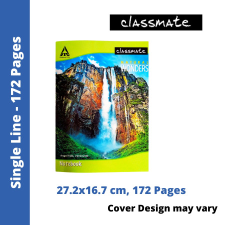 Classmate College Notebook Single Line, 172 Pages 27.2x16.7 (02660019)