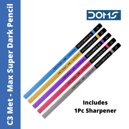 C3 Met - Max Super Dark HB Graphite Pencil - Pack of 10 Pencils