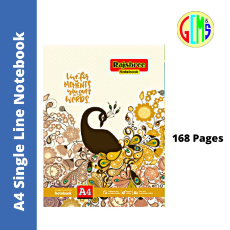 Rajshree A4 Single Line Notebook - 168 Pages