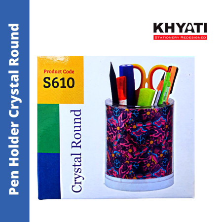 Khyati Pen Holder Crystal Round S610