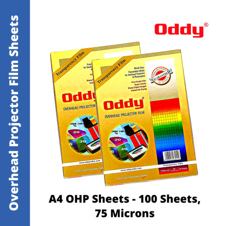 Oddy A4 Overhead Projector Film (OHP) - Pack of 100 Sheets, 75 Microns (CT75A4100) - New