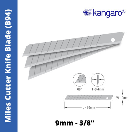Kangaro Miles Cutter Knife Blade - 9mm, 3/8” (B94-10)