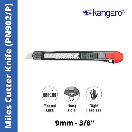 Kangaro Miles Cutter Knife - 9mm, 3/8” (PN902/P)