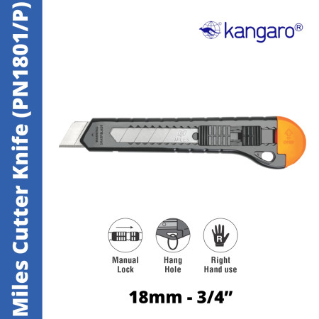 Kangaro Miles Cutter Knife - 18mm, 3/4” (PN1801/P)