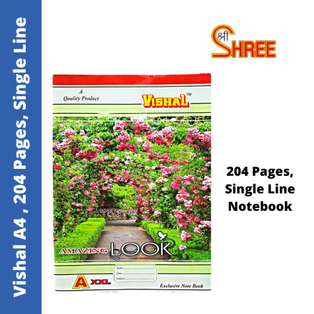 Shree Vishal A4 Register Single Line - 204 pages