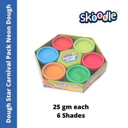 Skoodle Dough Star Carnival Pack Neon Dough - 6 Shades, 25 gm each (SP10641)