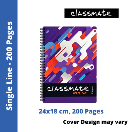 Classmate Pulse - Spiral, Single Line, 200 Pages, 24x18 cm (02100115)
