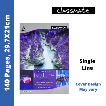 Classmate A4 Register - Single Line, 140 Pages, 29.7x21cm (02000199) - New