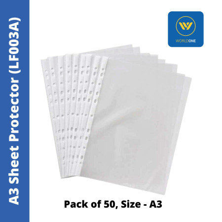WorldOne A3 Sheet Protector - Pack of 50 (LF003A)