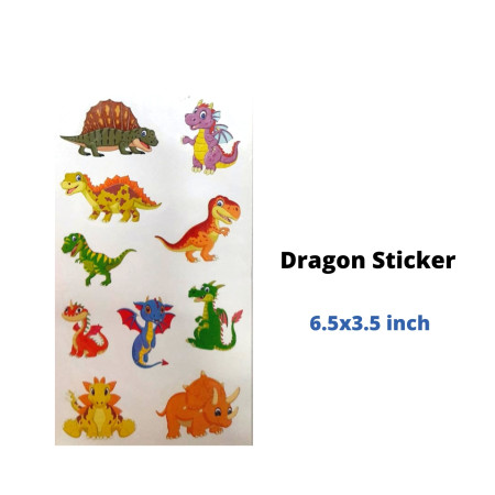 Craftvilla Sticker Mania Dragon Sticker Card - Pack of 10 (Size: 6.5''x3.5")