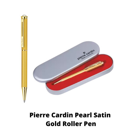 Pierre Cardin Pearl Satin Gold Roller Pen