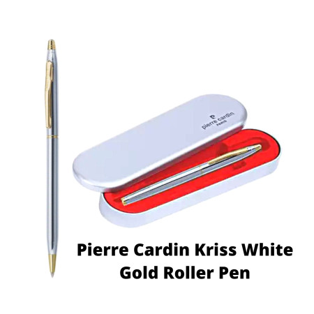 Pierre Cardin Kriss White Gold Roller Pen - New