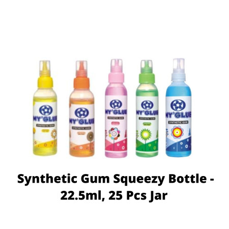 MyGlue Synthetic Gum Squeezy Bottle - 22.5ml, 25 Pcs Jar