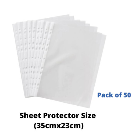 WorldOne Sheet Protector Size (35cmx23cm) - Pack of 50 (LF005F)
