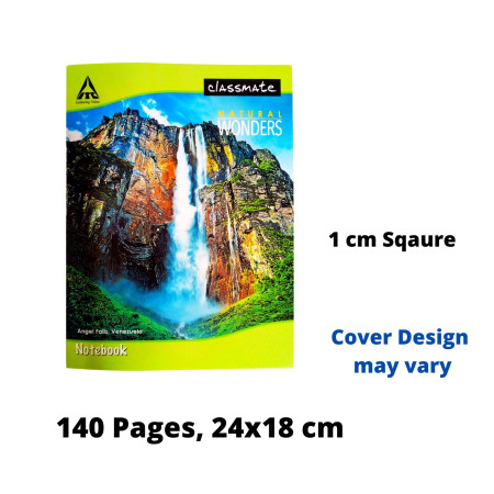 Classmate Notebook - Square 1cm, 140 Pages, 24x18 cm (2000971) MRP - Rs. 50