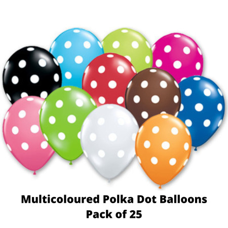 Regal Multicoloured Polka Dots Balloons - Pack of 25