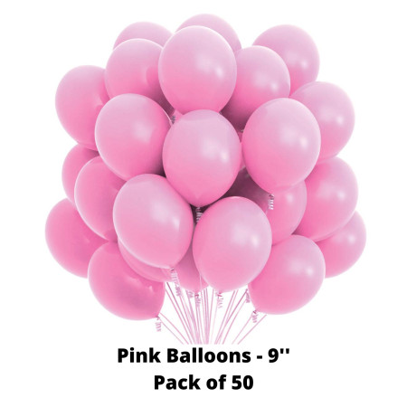 Regal Balloons - Pink, 9'', Pack of 50