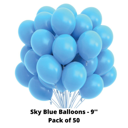 Regal Balloons - Sky Blue, 9'', Pack of 50