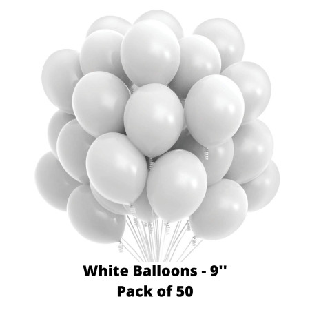 Regal Balloons - White, 9'', Pack of 50
