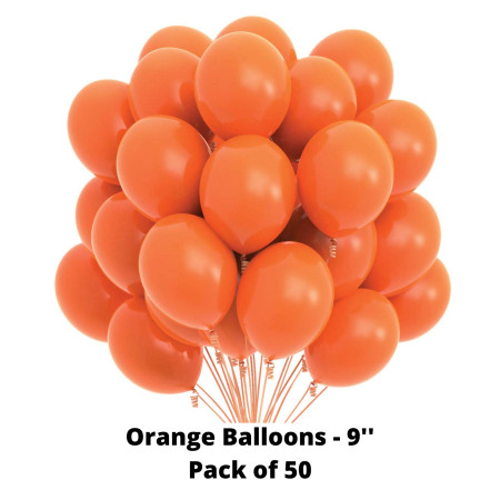 Regal Balloons - Orange, 9'', Pack of 50