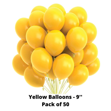 Regal Balloons - Yellow, 9'', Pack of 50