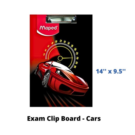 Maped Exam Clip Board - Cars, 14''x9.5'' (350000)