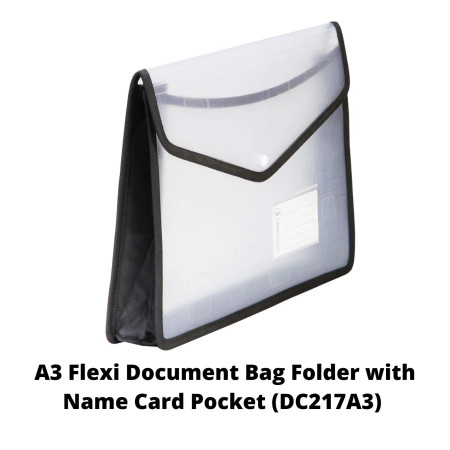 WorldOne A3 Flexi Document Bag Button Folder (DC217A3)