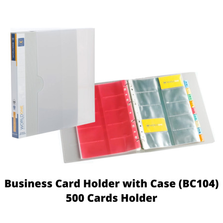 WorldOne Business Card Holder with Case - 500 Pockets (BC104)