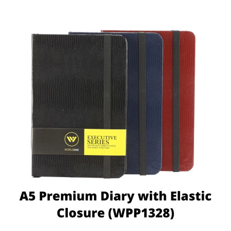 WorldOne A5 Premium Diary with Elastic Closure (WPP1328) - MRP RS 220
