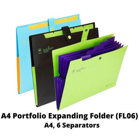 WorldOne Portfolio Expanding Folder - A4, 6 Separators (FL06)