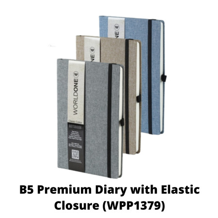 WorldOne B5 Premium Diary with Elastic Closure (WPP1379)