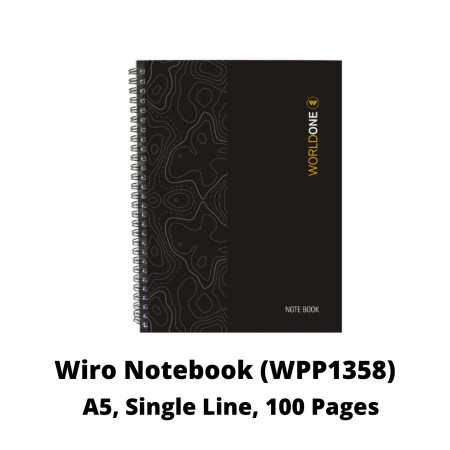 WorldOne A5 Wiro Notebook - Single Line, 100 Pages (WPP1358)