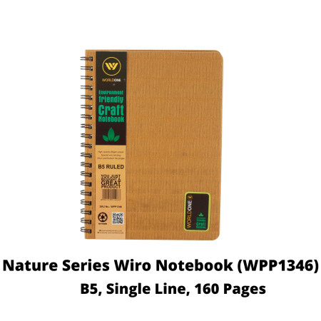 WorldOne B5 Nature Series Wiro Notebook - Single Line, 160 Pages (WPP1346)