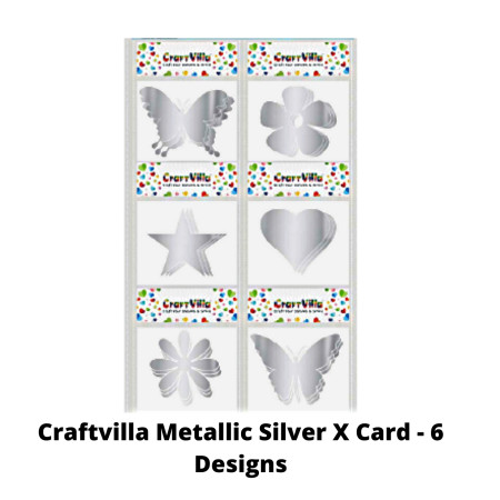 Craftvilla Metallic Silver X Card - 6 Designs