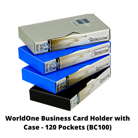 WorldOne Business Card Holder with Case - 120 Pockets (BC100)