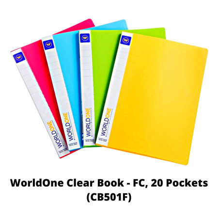 WorldOne Clear Book - FC, 20 Pockets (CB501F)