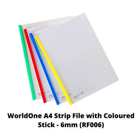 WorldOne A4 Strip File with Coloured Stick - 6mm (RF006)
