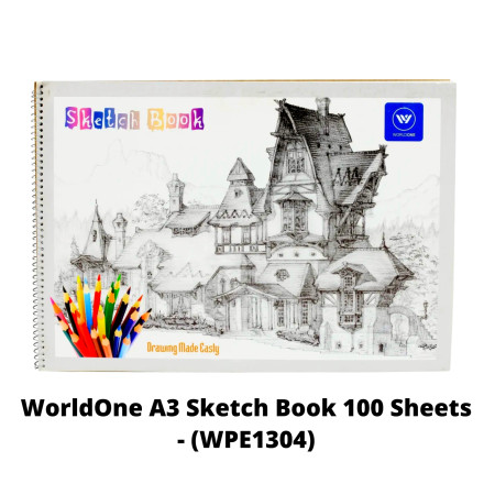 WorldOne A3 Sketch Book 100 Sheets - (WPE1304)