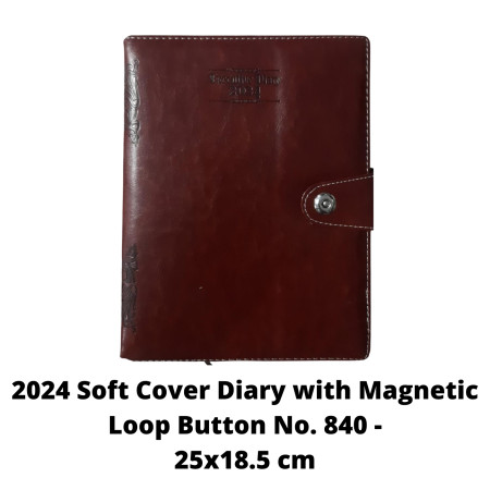 2024 Soft Cover Diary With Magnetic Loop Button No. 840 (25x18.5 cm)