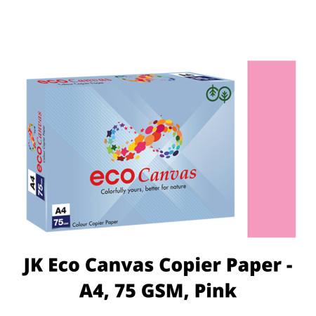 JK Eco Canvas Copier Paper - A4, 75 GSM, Pink, 1 Ream