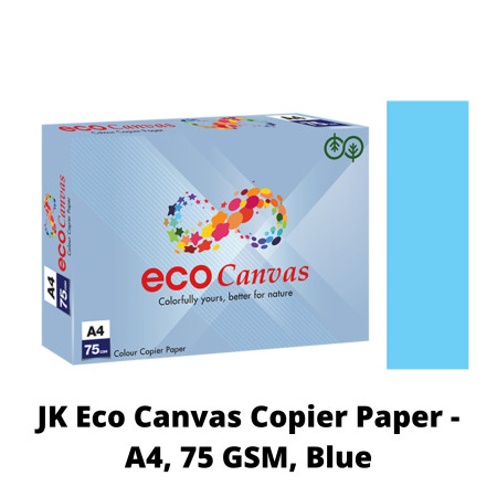 JK Eco Canvas Copier Paper - A4, 75 GSM, Blue, 1 Ream