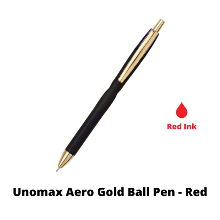 Unomax Aero Gold Ball Pen - Red