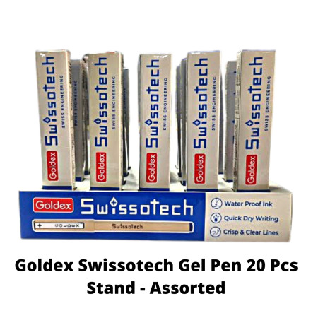 Goldex Swissotech Gel Pen 20 Pcs Stand - Assorted