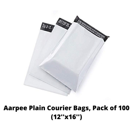 Aarpee Plain Courier Bags, Pack of 100 (12''x16'')