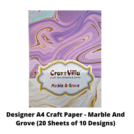 CraftVilla Designer A4 Craft Paper - Marble And Grove (20 Sheets of 10 Designs)