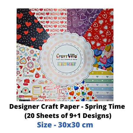 CraftVilla Designer Craft Paper - Spring Time (20 Sheets of 9+1 Designs)