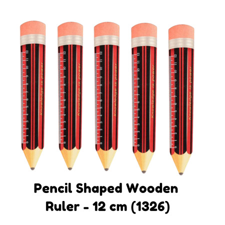 Pencil Shaped Wooden Scale - 12cm(1326)